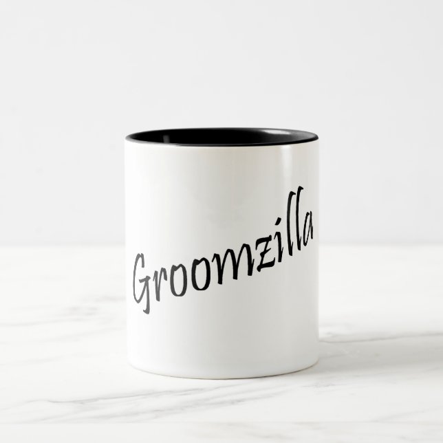 Groomzilla (Blk) Two-Tone Coffee Mug (Center)