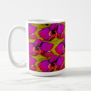 Grooovy Magenta Floral Design Coffee Mug