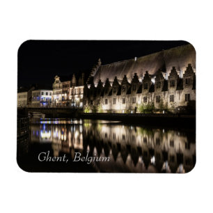 'Groot Vleeshuis', Ghent, Belgium by night Magnet