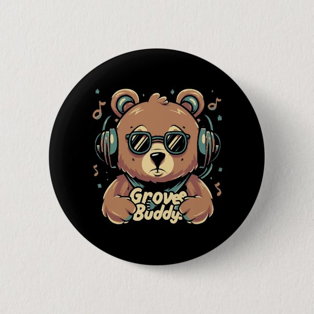 Groove buddy 6 cm round badge (Front)