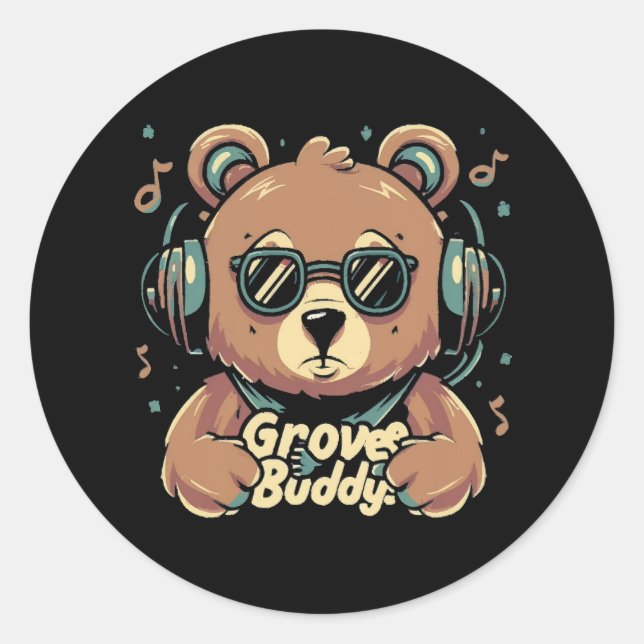 Groove buddy classic round sticker (Front)
