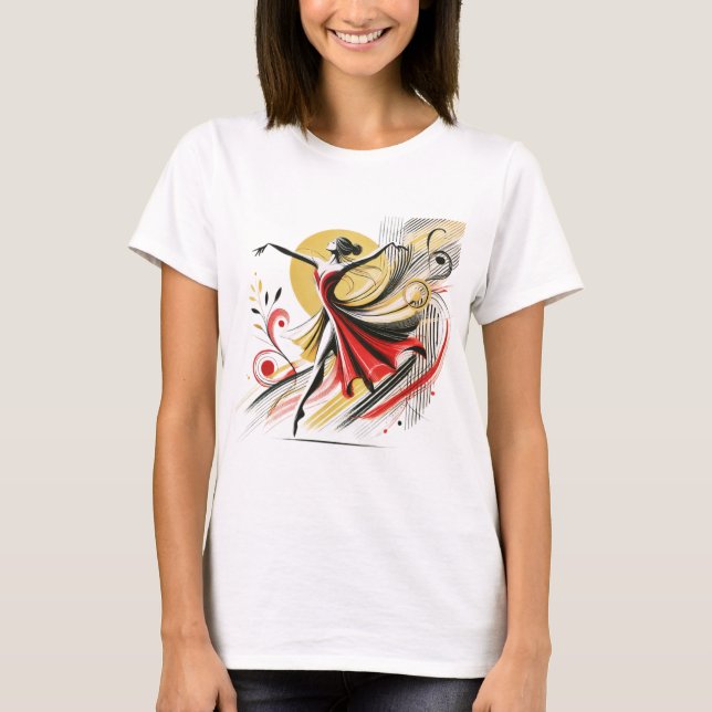 "Groove Girl: Dance & Beats T-Shirt Design" (Front)