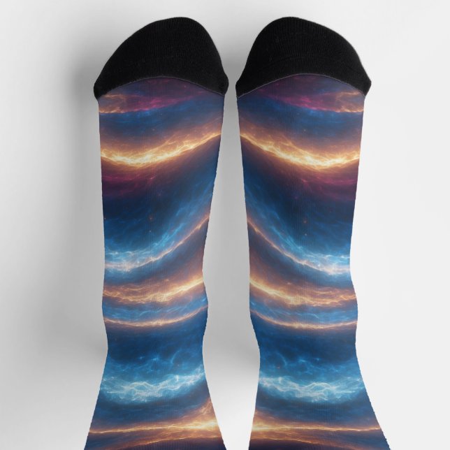 Groove Waves 70s Psychedelic Line Pattern Socks (Top)