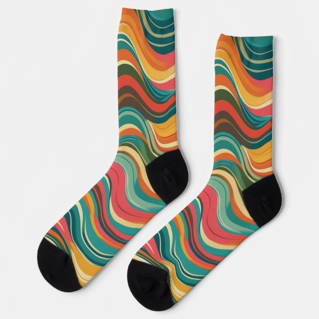Groove Waves 70s Psychedelic Socks (Left)