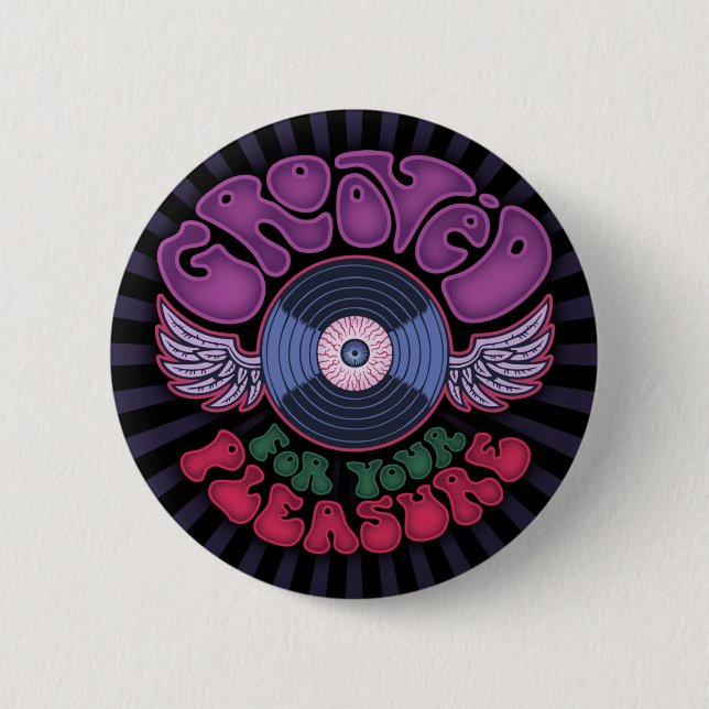 Grooved 6 Cm Round Badge (Front)