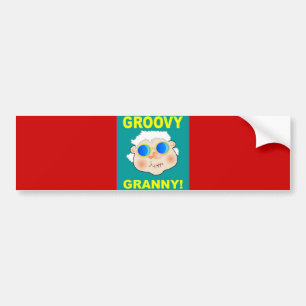 Groovey Granny Cartoon Bumper Sticker