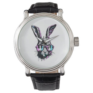Groovi Rabbit Bunny Face With Sunglasses Easter Watch