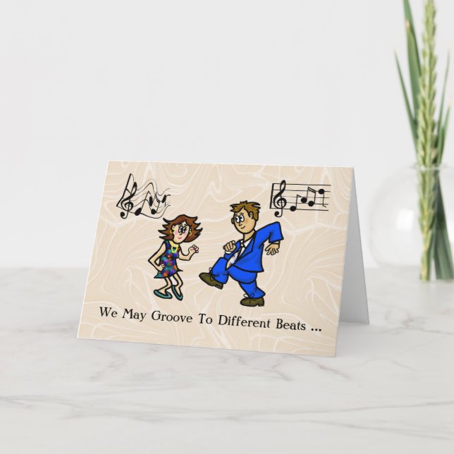 Groovin' Dancing Couple Romance Card (Front)