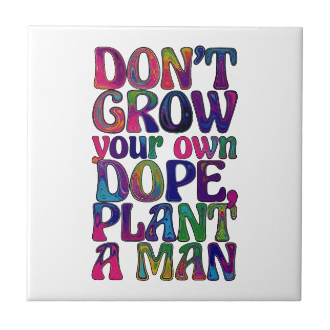 Groovology – Planting Words Ceramic Tile (Front)