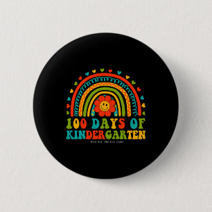 Groovy 100 Days Of Kindergarten Teachers Kids Rain 6 Cm Round Badge