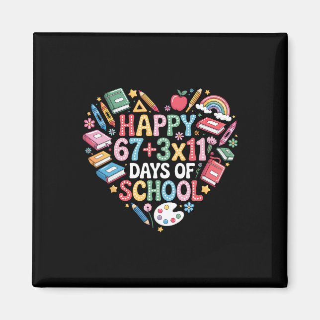 Groovy 100 Days Of School Math Equation 100th Day  Magnet (Front)