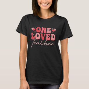 Groovy 100 Days of School One Loved Teacher Valent T-Shirt