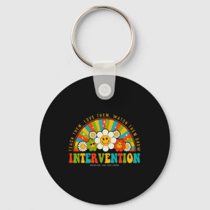 Groovy 100 Days Of School Teacher Intervention Squ Key Ring