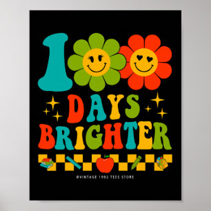 Groovy 100 Days Of School Teachers 100 Days Bright Poster