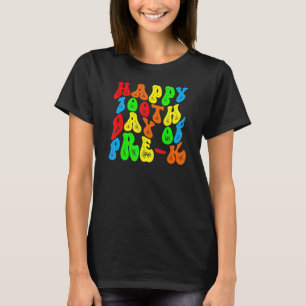 Groovy 100 Days Pre K Tshirt Happy 100th Day Of Sc