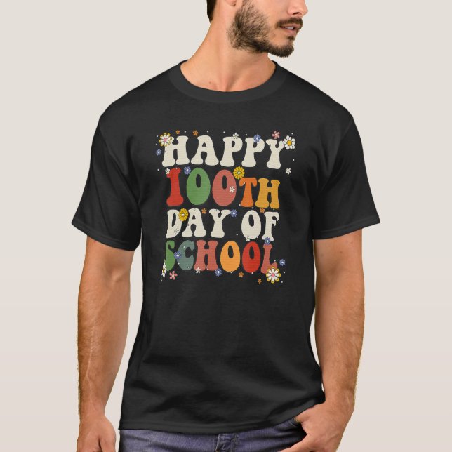 Groovy 100th Day Of School Hippie Teachers Costume T-Shirt (Front)