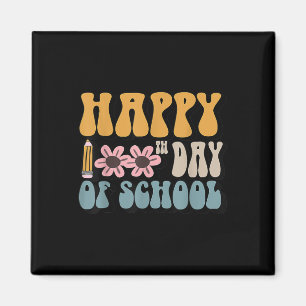 Groovy 100th Day Of School Teachers Student Happy Magnet