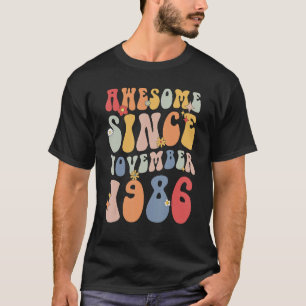 Groovy 1986 Awesome Since November Retro 36th T-Shirt