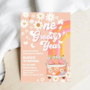 Groovy 1st Birthday Invitation