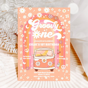 Groovy 1st Birthday Party Invitation