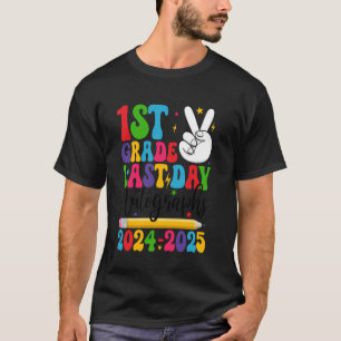 Groovy 1st Grade Last Day Autograph 2024 2025 Grad T-Shirt