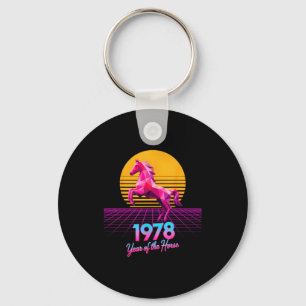 Groovy 2026 Horse Year 1978 48th Birthday Lunar La Key Ring