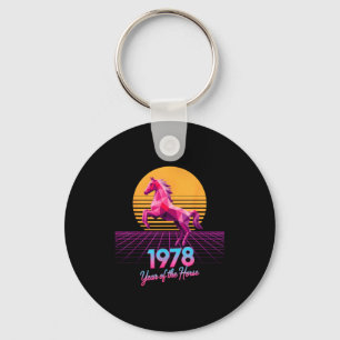 Groovy 2026 Horse Year 1978 48th Birthday Lunar La Key Ring