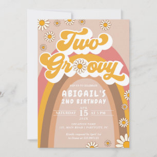 Groovy 2nd Birthday Invitation