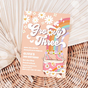 Groovy 3rd Birthday Invitation