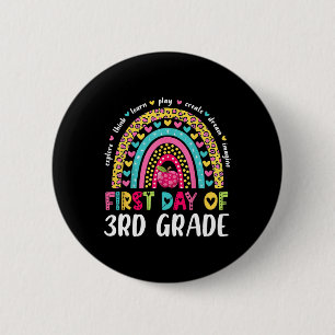 Groovy 3rd Grade Back To School First Day Of Third 6 Cm Round Badge