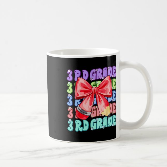Groovy 3rd Grade Back To School First Day Of Third Coffee Mug (Right)