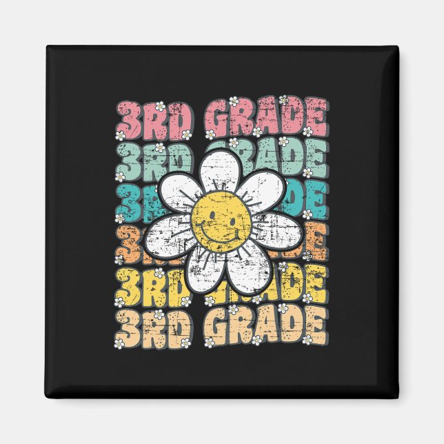 Groovy 3rd Grade Back To School First Day Of Third Magnet (Front)