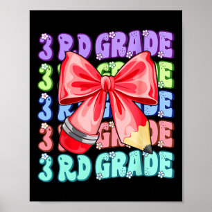 Groovy 3rd Grade Back To School First Day Of Third Poster