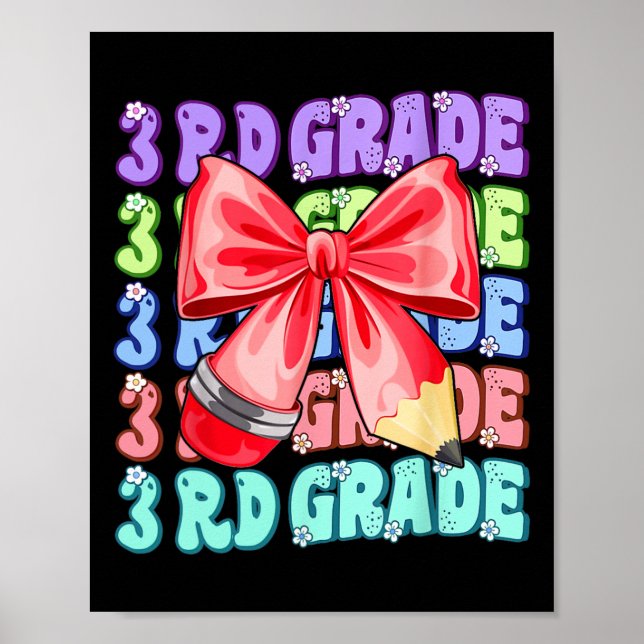 Groovy 3rd Grade Back To School First Day Of Third Poster (Front)
