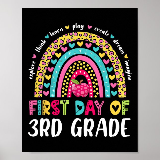 Groovy 3rd Grade Back To School First Day Of Third Poster (Front)