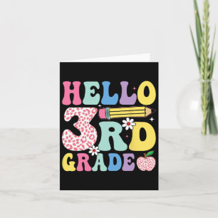 Groovy 3rd Grade Back To School Pink Leopard 2025 Card