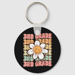 Groovy 3rd Grade Back To School T-shirt.png  Key Ring