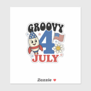 Groovy 4th of July Rocket Patriotic Shirt Design_1