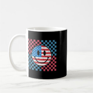 Groovy 4th Of July Smile Face Usa Flag Freedom Coffee Mug