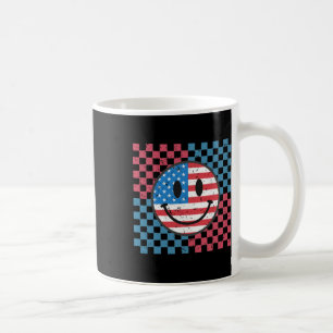 Groovy 4th Of July Smile Face Usa Flag Freedom Coffee Mug
