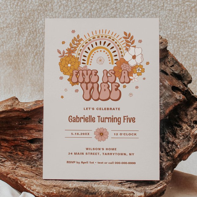 Groovy 5th Birthday Invitation (Creator Uploaded)