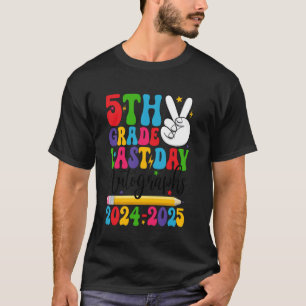 Groovy 5th Grade Last Day Autograph 2024 2025 Grad T-Shirt