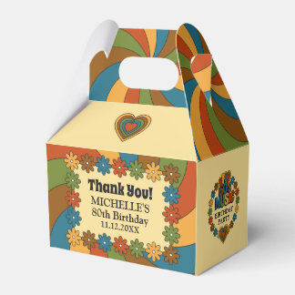 Groovy 60s Music Retro Birthday Thank You Favour Box
