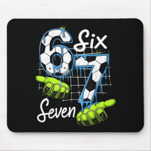 Groovy 67 Soccer Field Six Seven Funny Meme Drip _ Mouse Pad