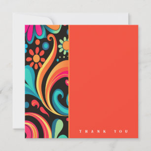 groovy 70’s vibrant style thank you card