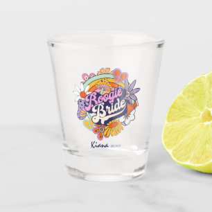 Groovy 70s Bachelorette Boogie Bride ID929 Shot Glass