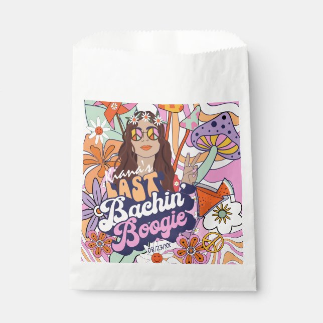 Groovy 70s Bachelorette Last Bachin' Boogie ID929  Favour Bag (Front)