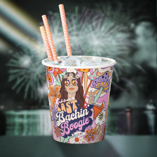 Groovy 70s Bachelorette Last Bachin' Boogie ID929  Paper Cups