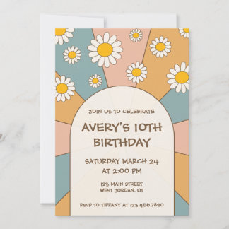 Groovy 70's Birthday Invitation