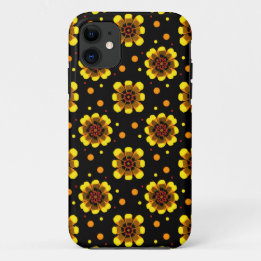 Groovy 70s Daisy Flower Power Pattern iPhone 11 Case